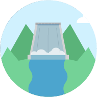 Graphic of water dam